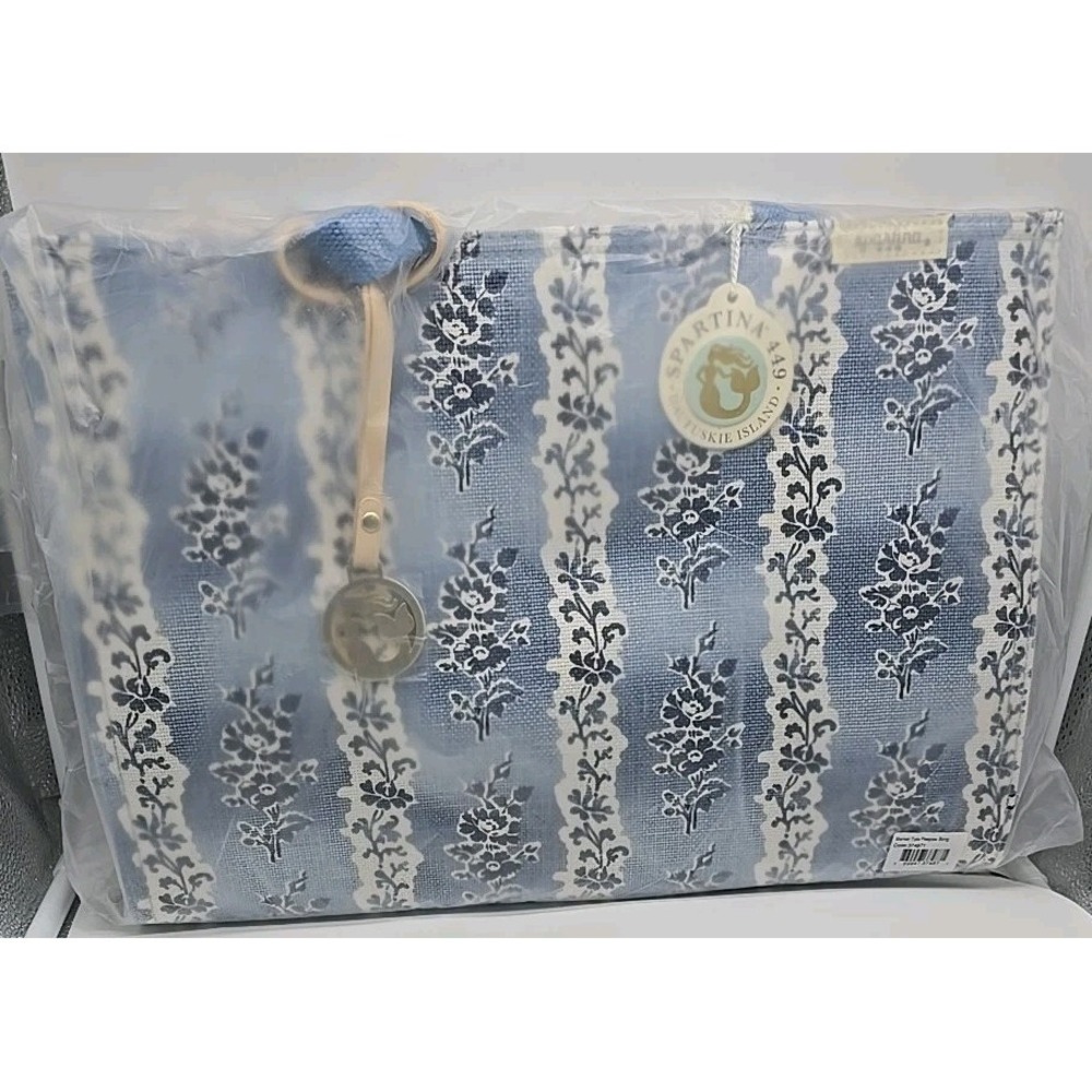 Spartina 449 Market Tote Peeples Song NWT Beachy Boho Blue Floral